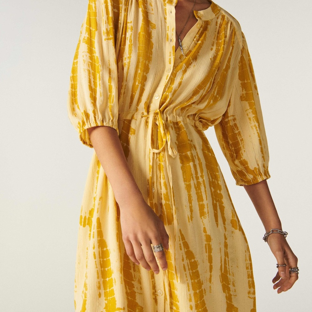 ba&sh Yellow Tie-Dye Dress